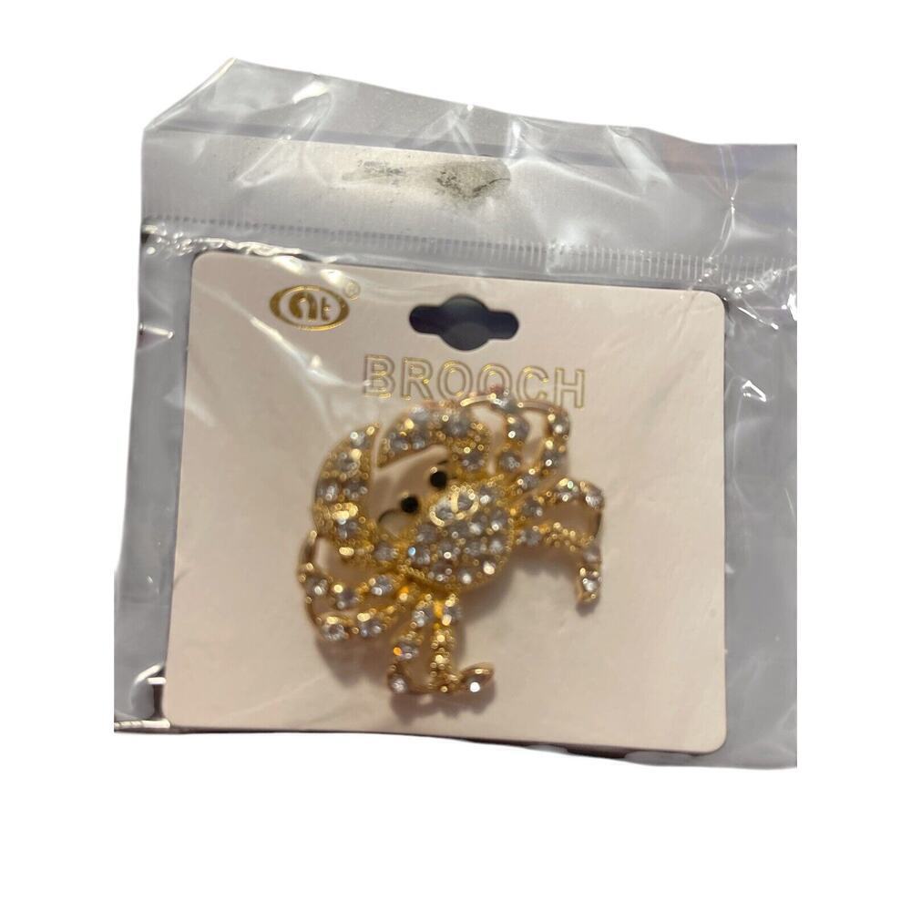 BROOCH GOLD PLATED CRAB
